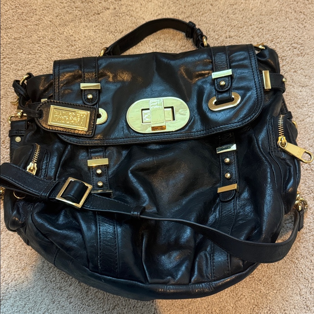 Badgley Mischka Black and Gold Hobo Bag